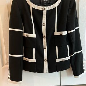 Chanel couture cardigan black/white jacket